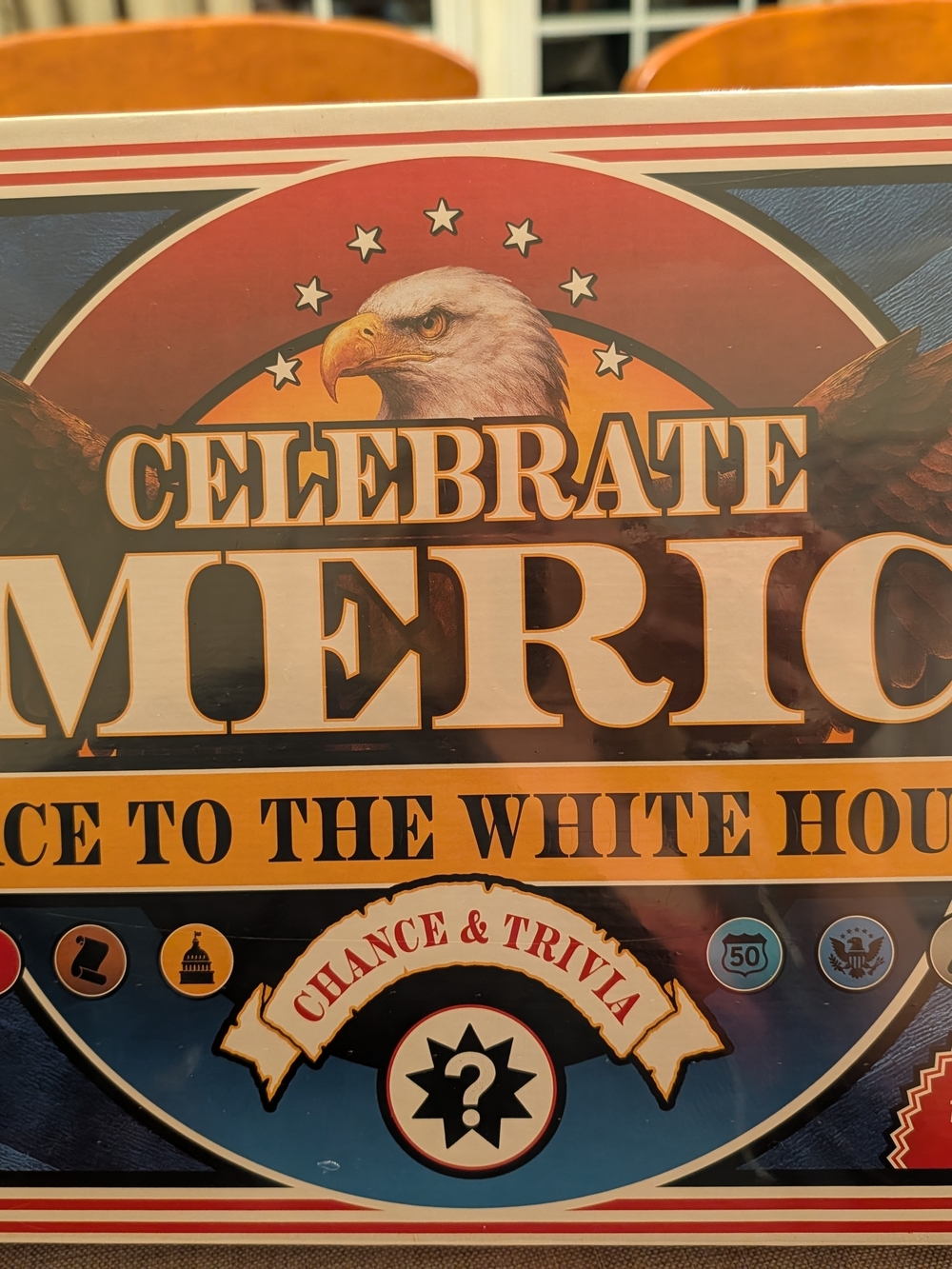 Celebrate America: Chance & Trivia Board Game - Patriotic Red, White & Blue USA